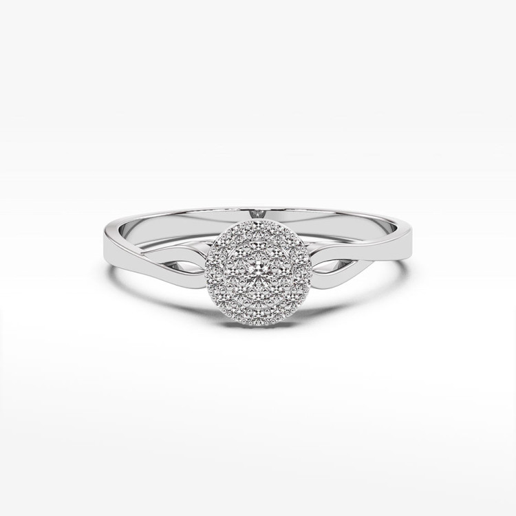 Pierścionek zaręczynowy z białego złota diamentami