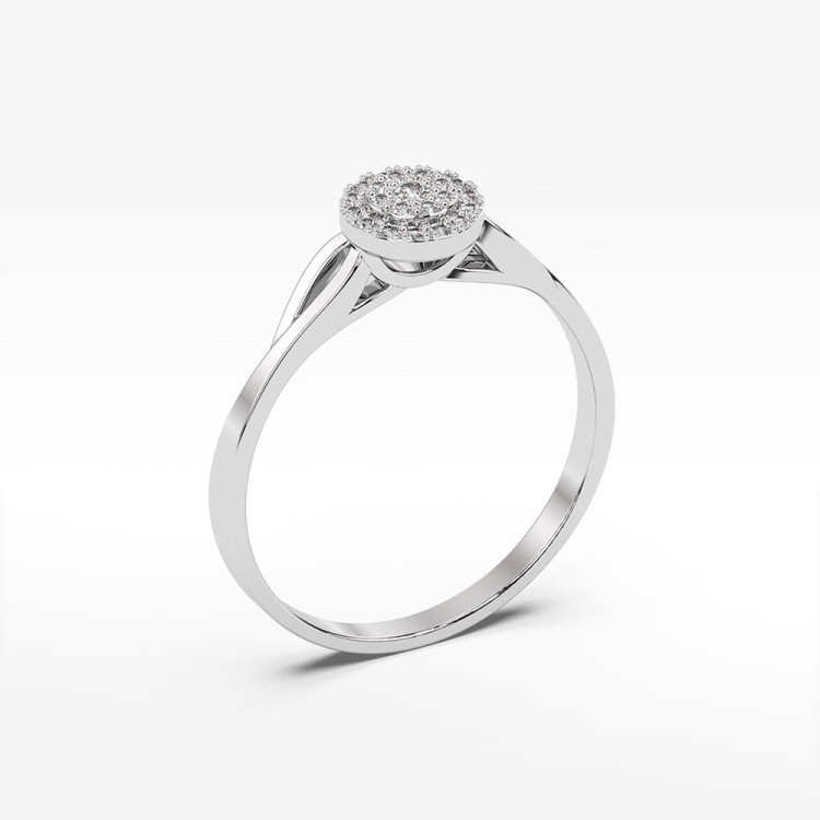 Pierścionek zaręczynowy z białego złota diamentami