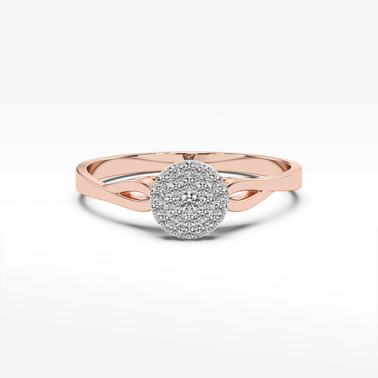 Pierścionek zaręczynowy z różowego złota