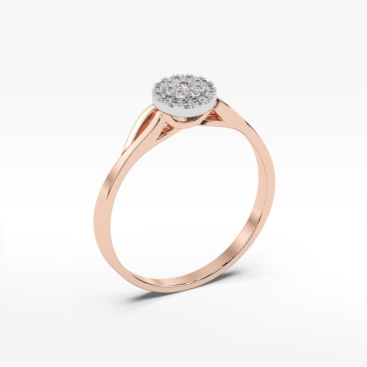 Pierścionek zaręczynowy z różowego złota