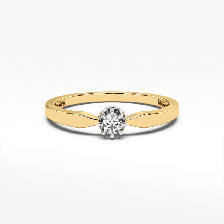 Złoty pierścionek z diamentem
