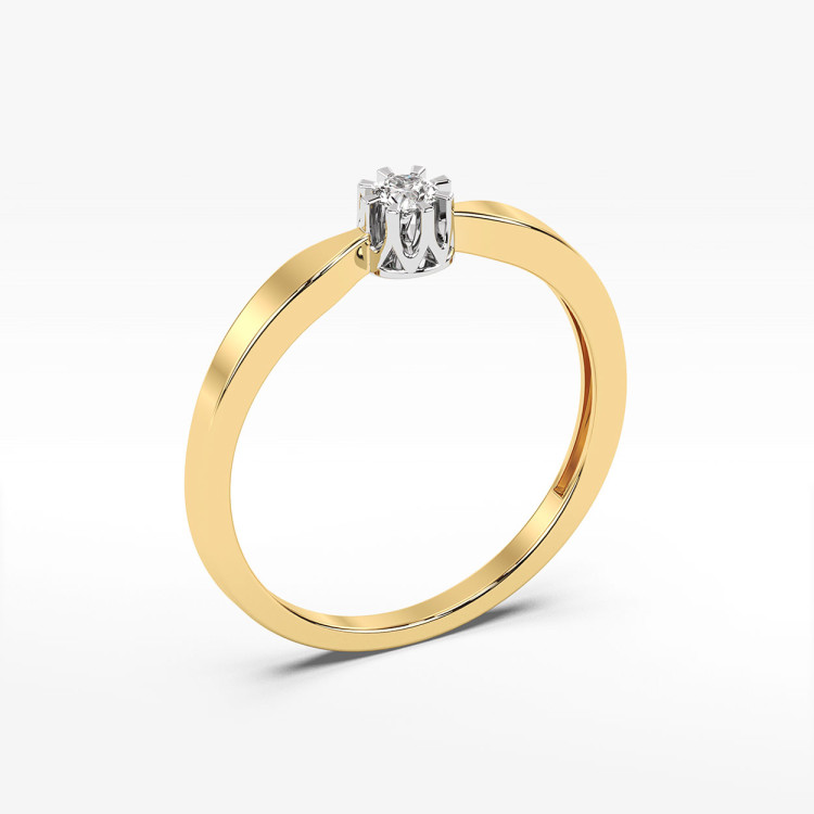 Złoty pierścionek z diamentem