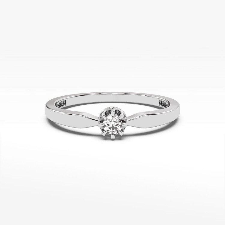 Pierścionek z białego złota z diamentem