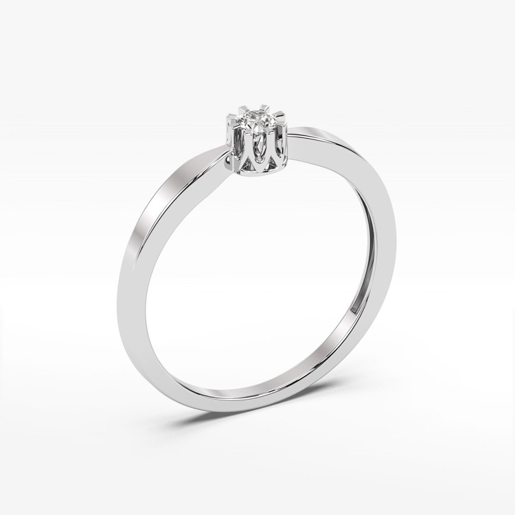 Pierścionek z białego złota z diamentem