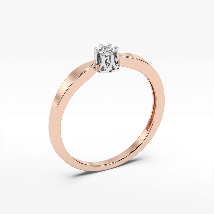 Pierścionek z różowego złota z diamentem