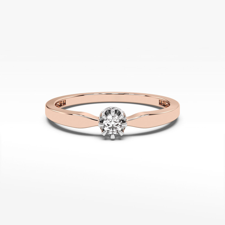 Pierścionek z różowego złota z diamentem
