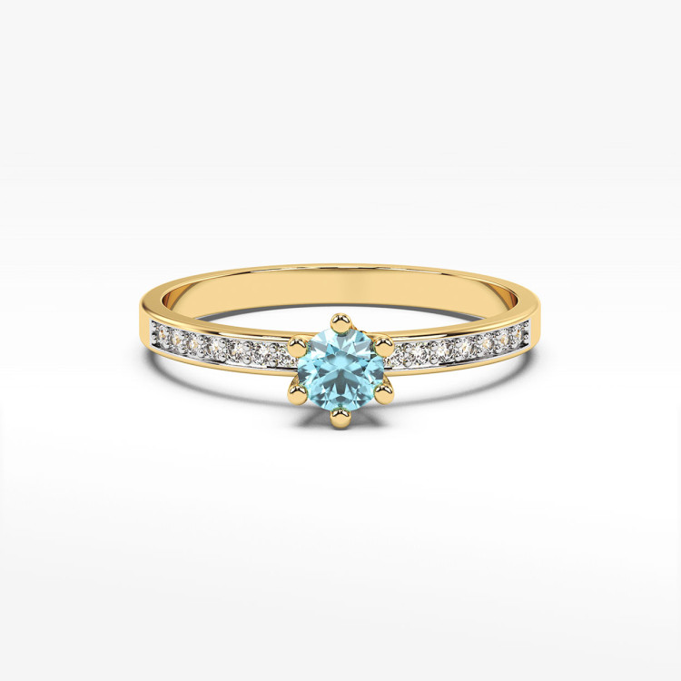 Pierścionek z topazem i diamentami