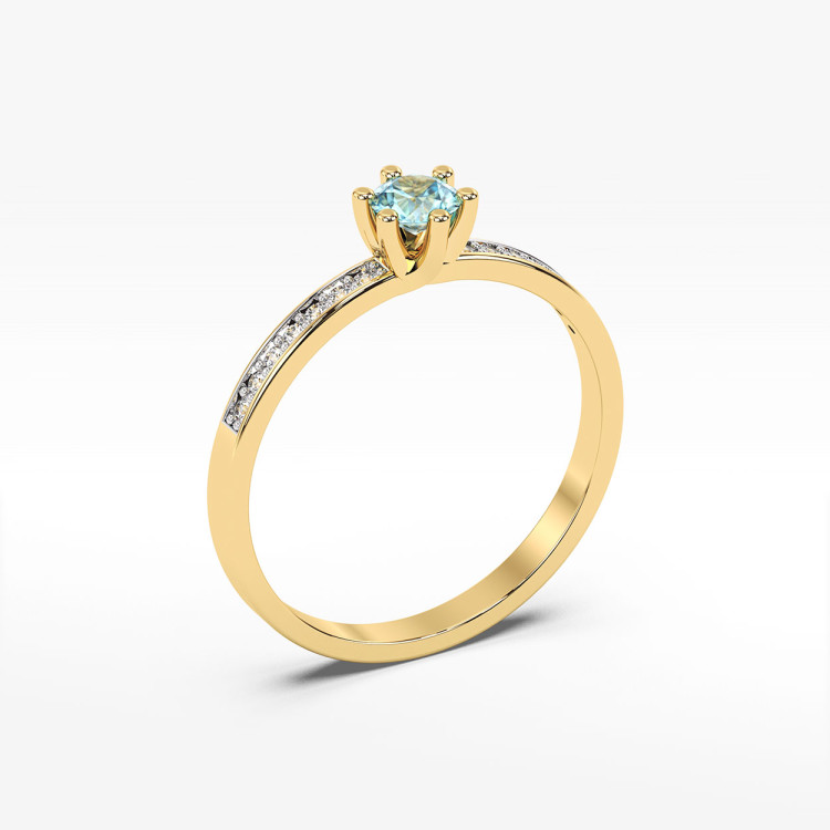 Pierścionek z topazem i diamentami