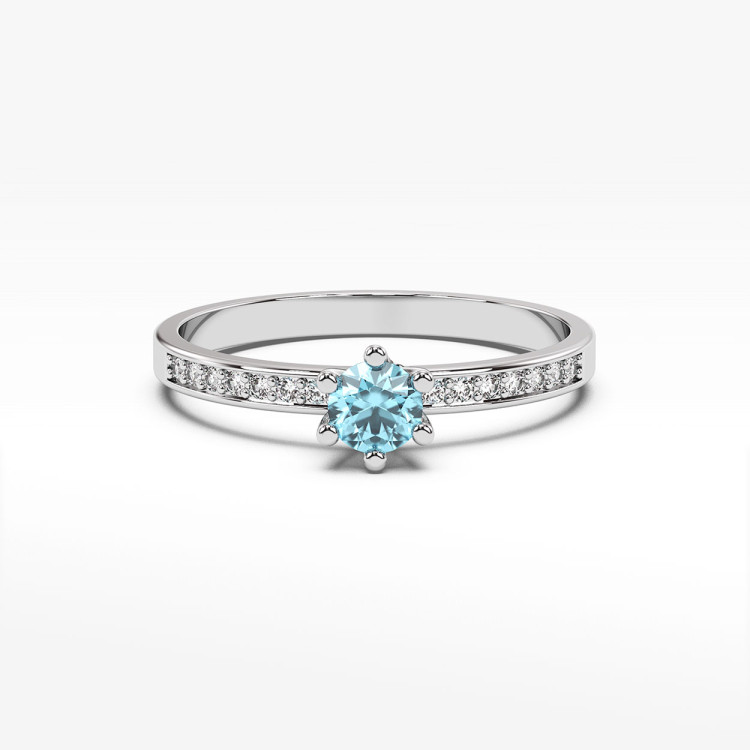 Pierścionek z topazem i diamentami