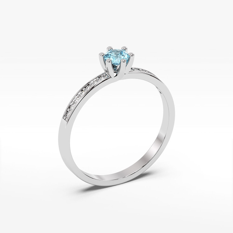 Pierścionek z topazem i diamentami