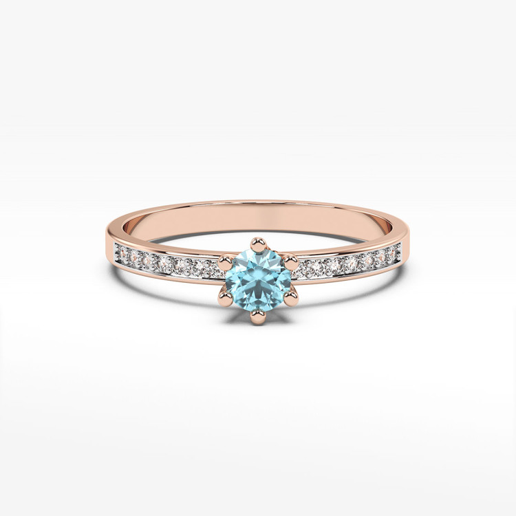 Pierścionek z topazem i diamentami