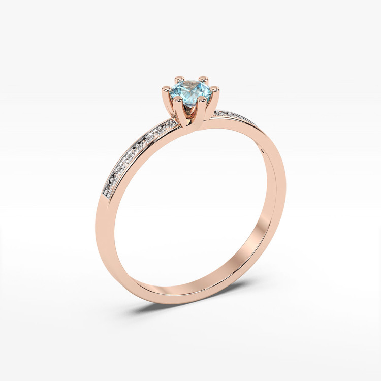 Pierścionek z topazem i diamentami