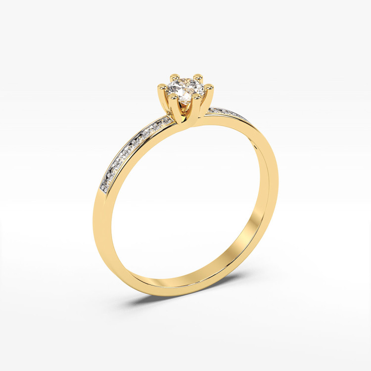 Pierścionek ze złota z diamentami