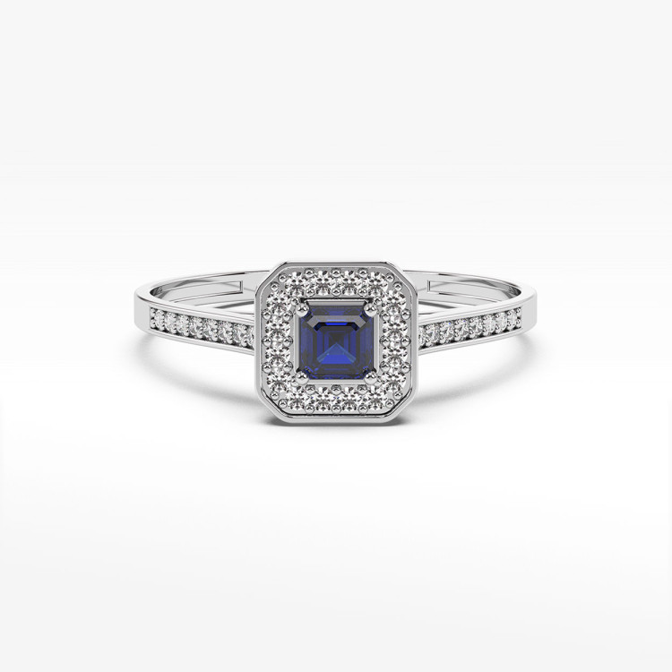 Pierścionek z szafirem i diamentami