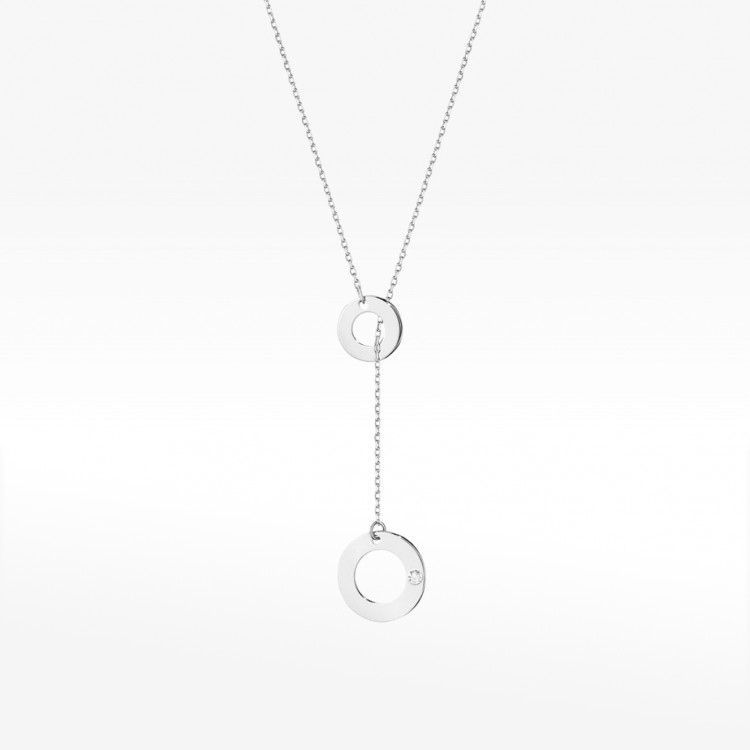 Celebrytka z białego złota z diamentami