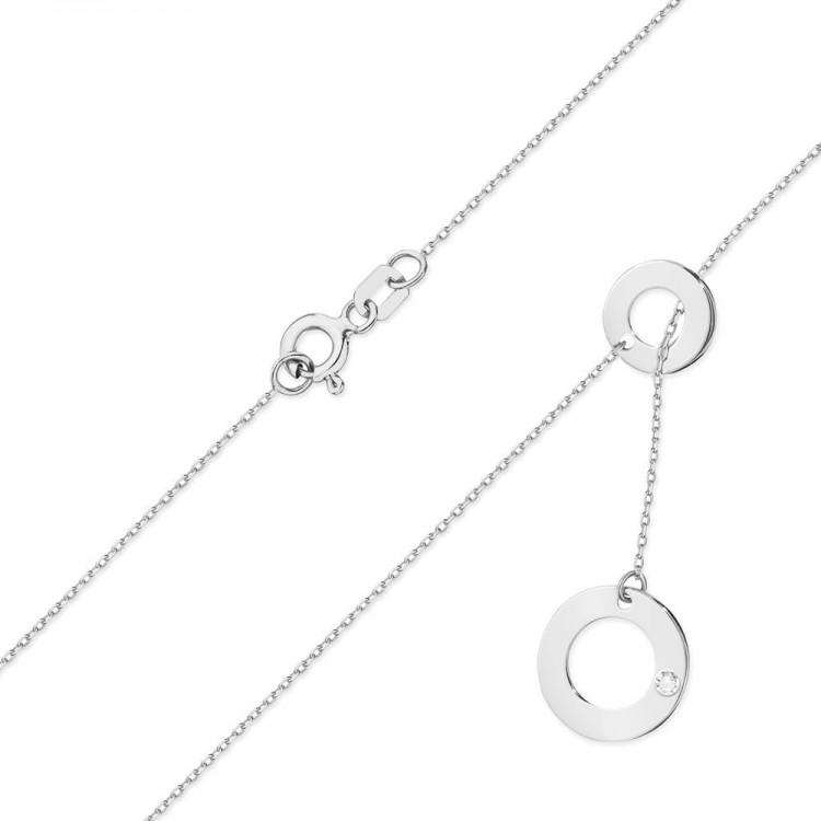 Celebrytka z białego złota z diamentami