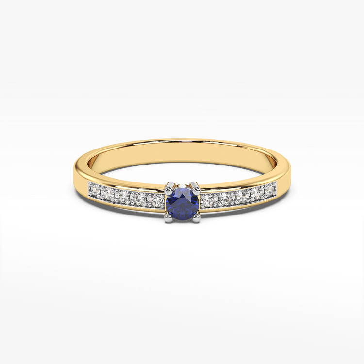 Pierścionek z szafirem i diamentami