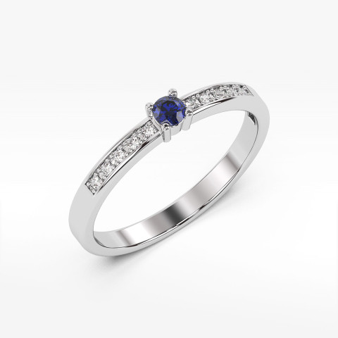 Pierścionek z szafirem i diamentami