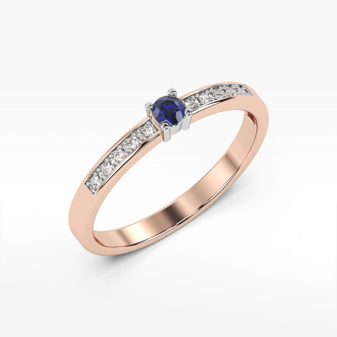 Pierścionek z szafirem i diamentami