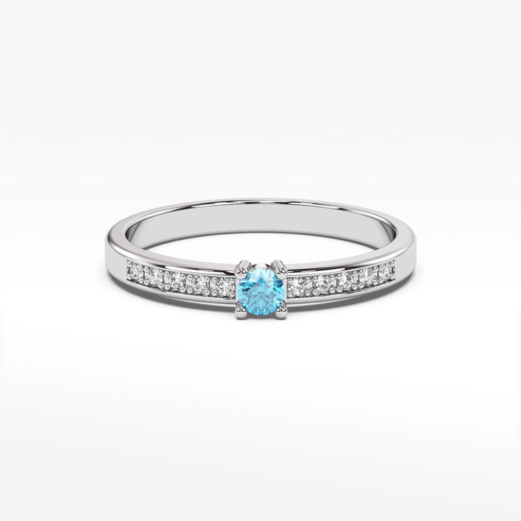 Pierścionek z topazem i diamentami