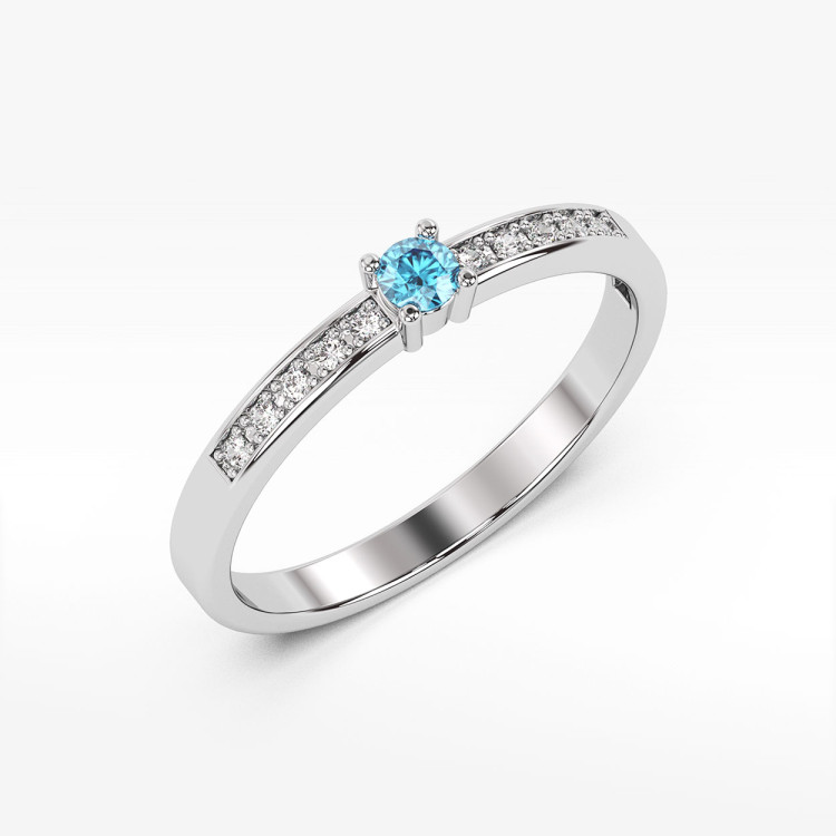 Pierścionek z topazem i diamentami