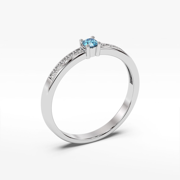 Pierścionek z topazem i diamentami