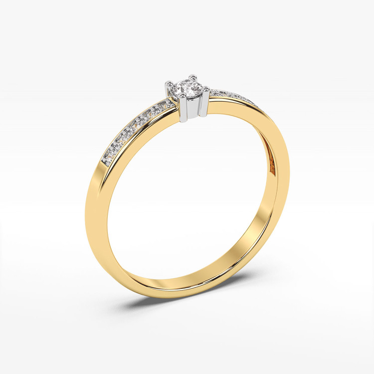 Pierścionek ze złota z diamentami