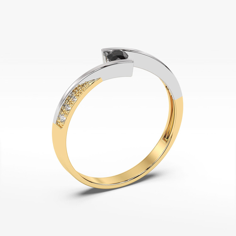 Pierścionek z czarnym diamentem