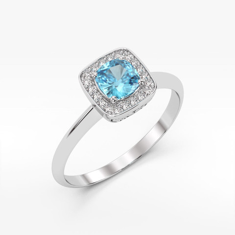 Pierścionek ze złota z topazem i diamentami