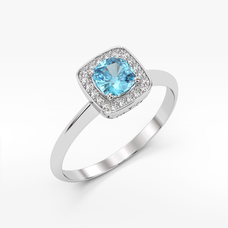 Pierścionek ze złota z topazem i diamentami