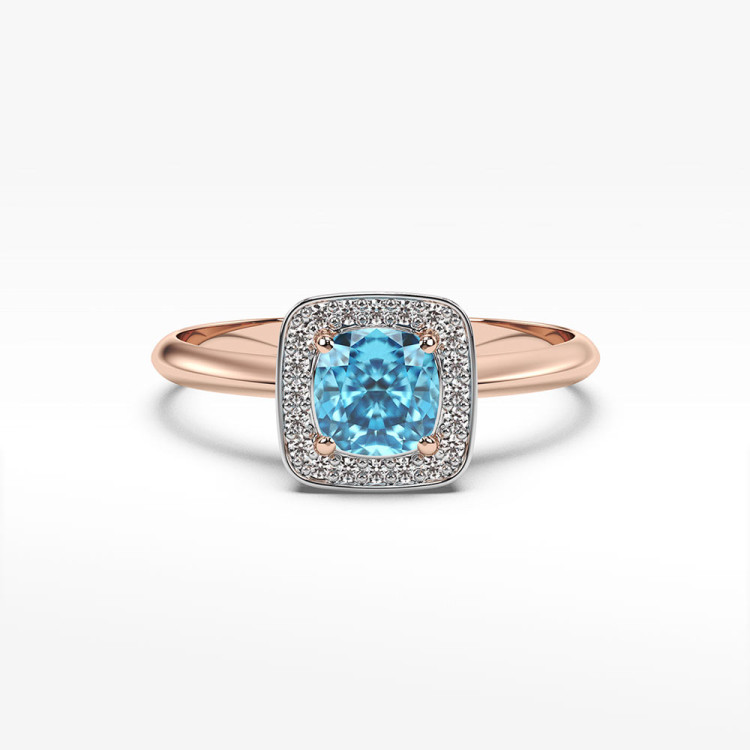 Pierścionek ze złota z topazem i diamentami