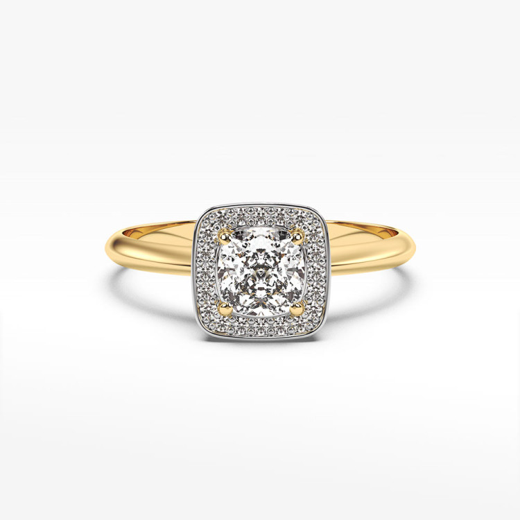 Pierścionek ze złota z białym szafirem i diamentami