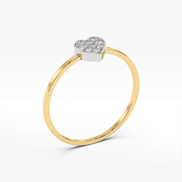 Pierścionek serce wysadzane diamentami