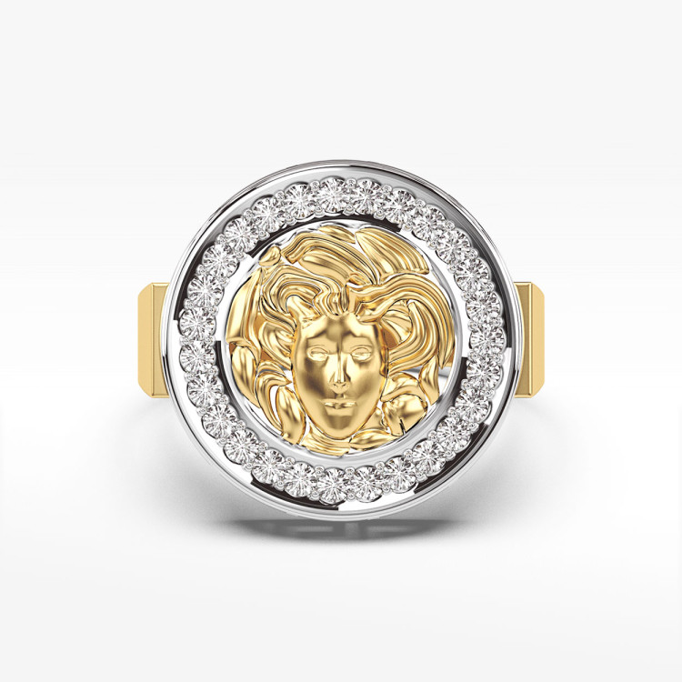 Pierścionek ze złota z medusą