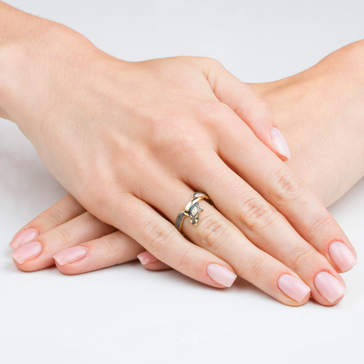 Pierścionek ze złota wąż