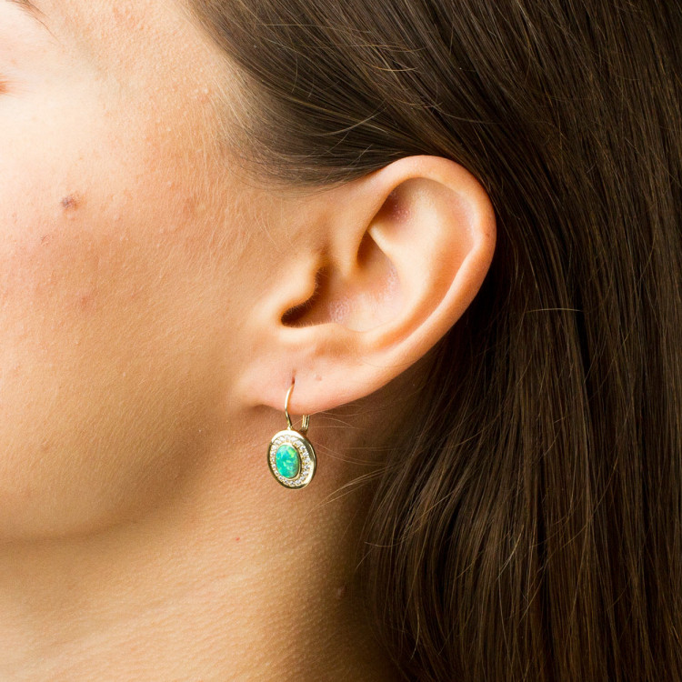 Kolczyki ze złota z opalem