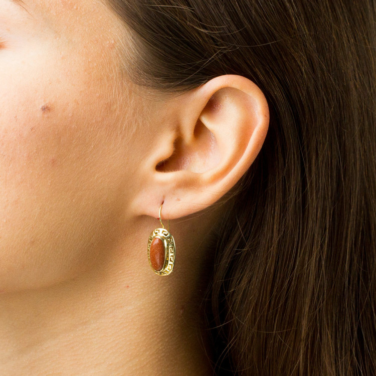 Kolczyki ze złota z piaskiem pustyni