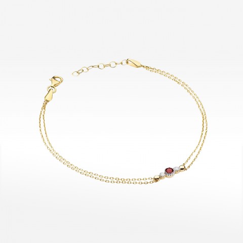 Bransoletka ze złota z diamentami i rubinem
