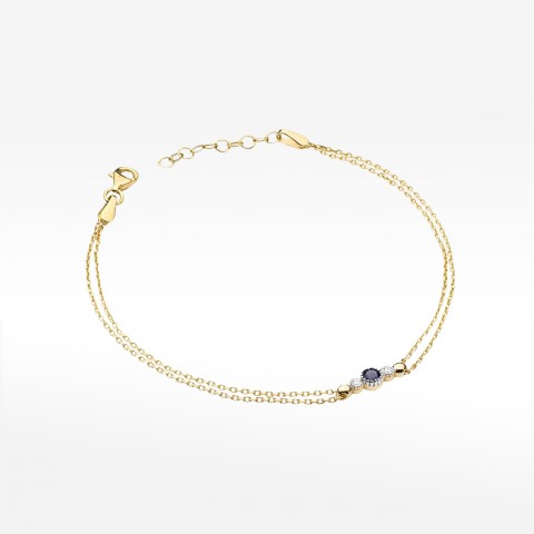 Bransoletka ze złota z diamentami i szafirem