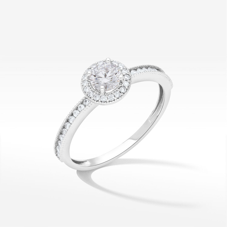 Pierścionek ze złota z cyrkoniami