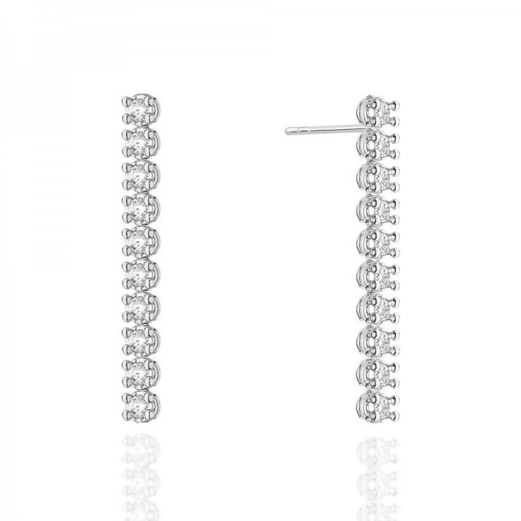 Kolczyki z białego złota z diamentami