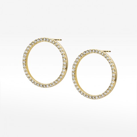 Kolczyki koła ze złota z diamentami