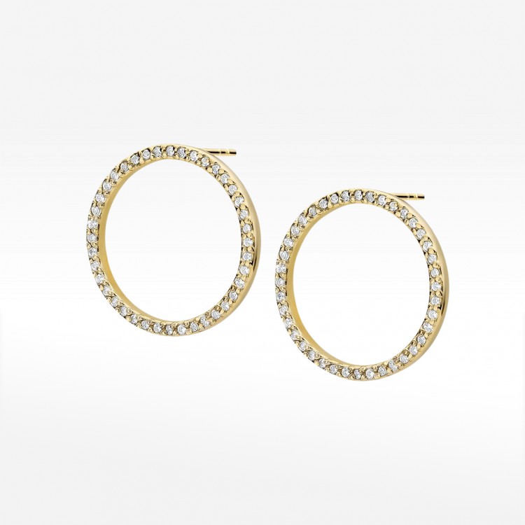 Kolczyki koła ze złota z diamentami