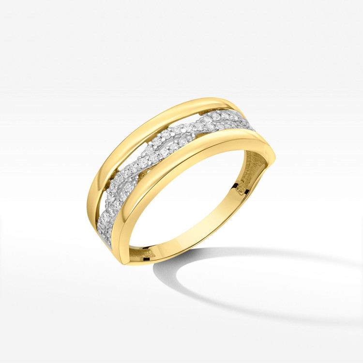 Pierścionek ze złota z cyrkoniami