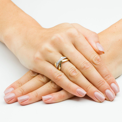 Pierścionek ze złota z cyrkoniami