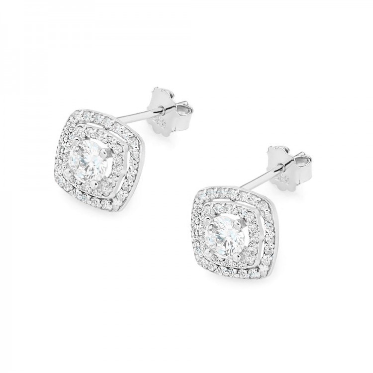 Kolczyki z białego złota z diamentami