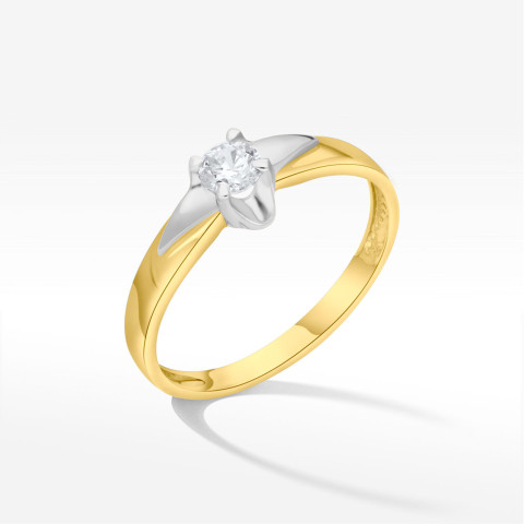 Pierścionek ze złota z cyrkonią