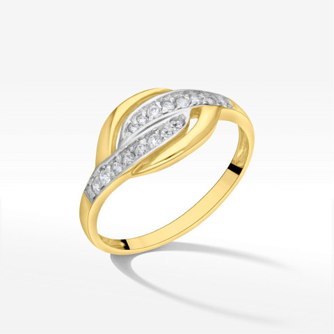 Pierścionek ze złota z cyrkoniami