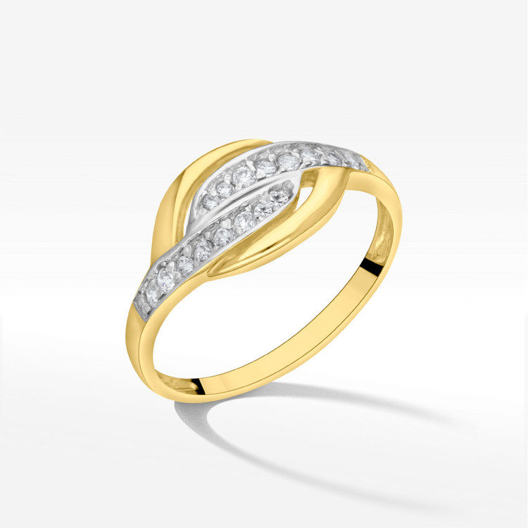 Pierścionek ze złota z cyrkoniami