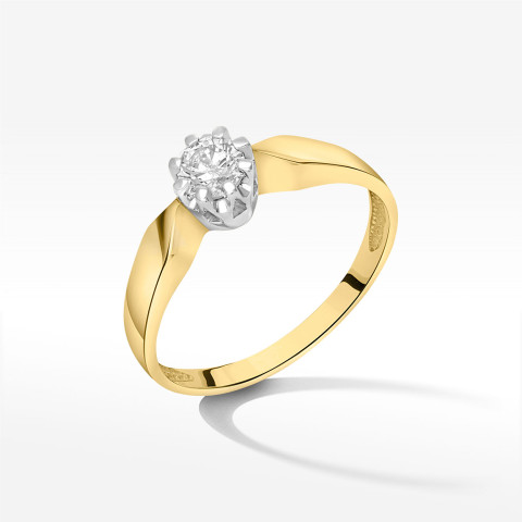 Pierścionek ze złota z cyrkonią
